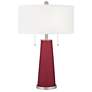 Antique Red Peggy Glass Table Lamp With Dimmer
