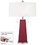 Antique Red Peggy Glass Table Lamp With Dimmer