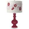 Antique Red Rose Bouquet Apothecary Table Lamp