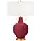 Antique Red Toby Brass Accents Table Lamp