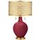Antique Red Toby Brass Metal Shade Table Lamp