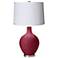 Antique Red White Pleated Shade Ovo Table Lamp