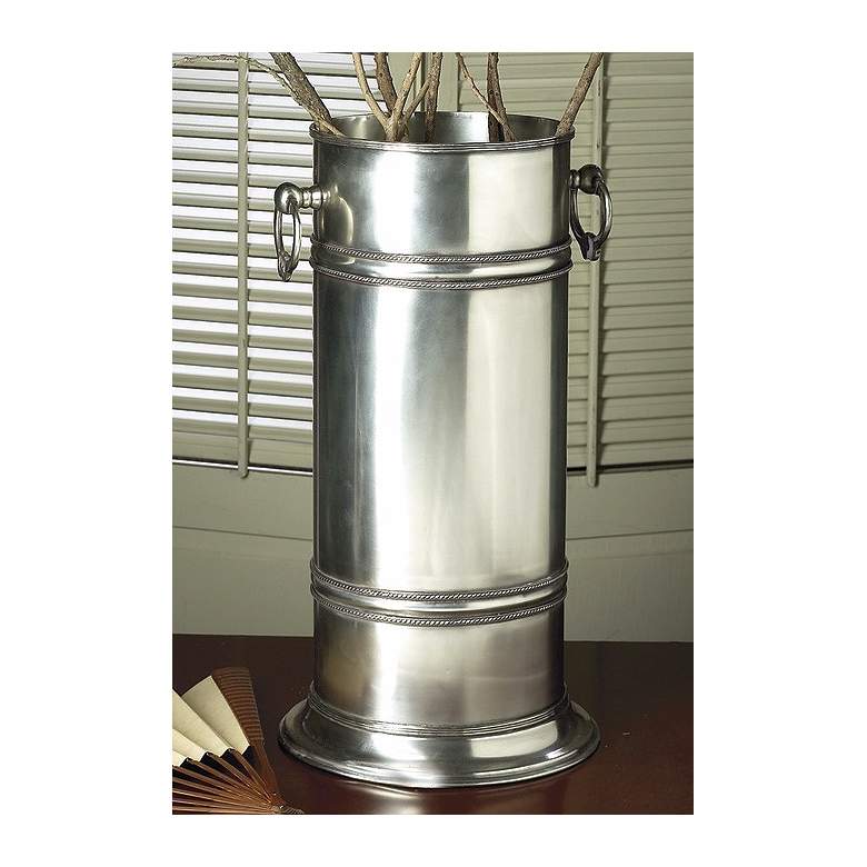 Image 1 Antique Silver Finish Brass Umbrella Stand