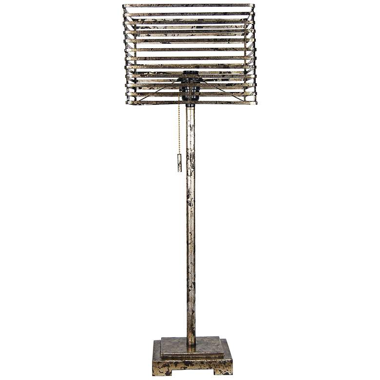 Image 1 Antique Silver Metal Table Lamp