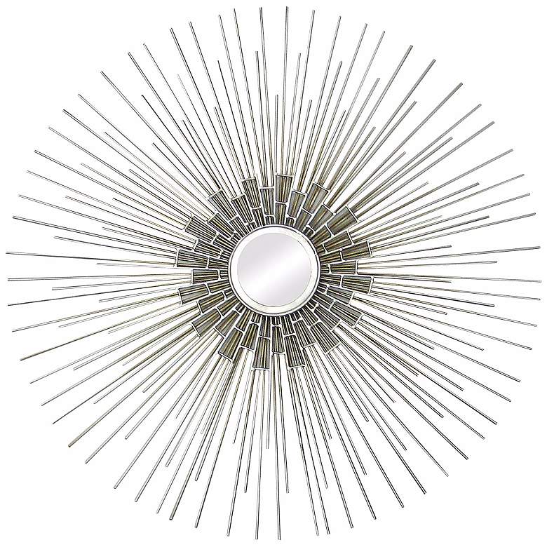 Image 1 Antique Silver Rays 35" Wide Wall Mirror