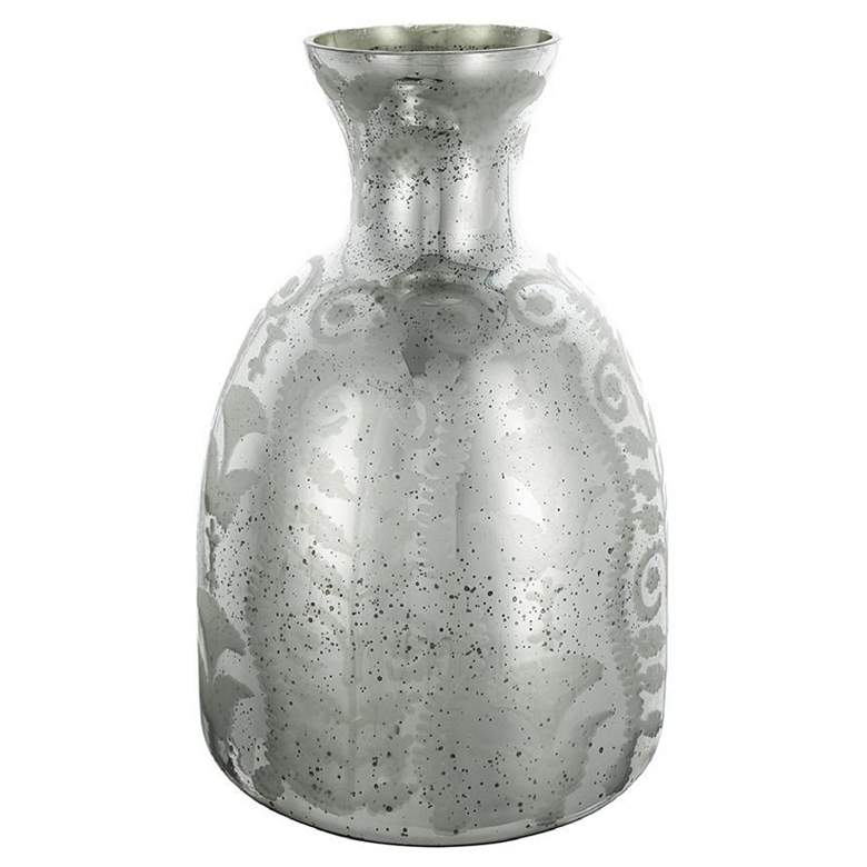Image 1 Antique Style 17.9" Silver Decorative Flower Vase