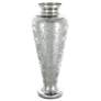 Antique Style 19.7" Silver Pedestal Vase with Etched Pattern