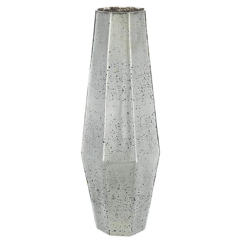Image 1 Antique Style 20.1" Silver Geometric Shaped Decorative Flower Vase
