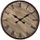 Antique Washed Wood 24" Wide Outdoor Wall Clock