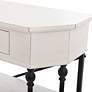 Antique White 3 Tier Single Drawer Clipped Corner Console Table