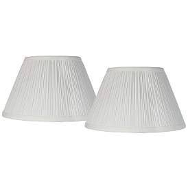 Image1 of Antique White Set of 2 Pleated Lamp Shades 6.5x12x7.5 (Uno)
