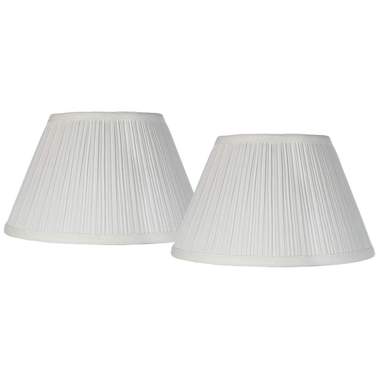 Image 1 Antique White Set of 2 Pleated Lamp Shades 6.5x12x7.5 (Uno)