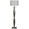 Antiqued Mercury Ribbed Glass and Brushed Steel Floor Lamp
