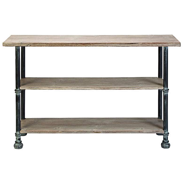 Image 1 Antiqued Wood and Metal Console Table