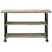 Antiqued Wood and Metal Console Table