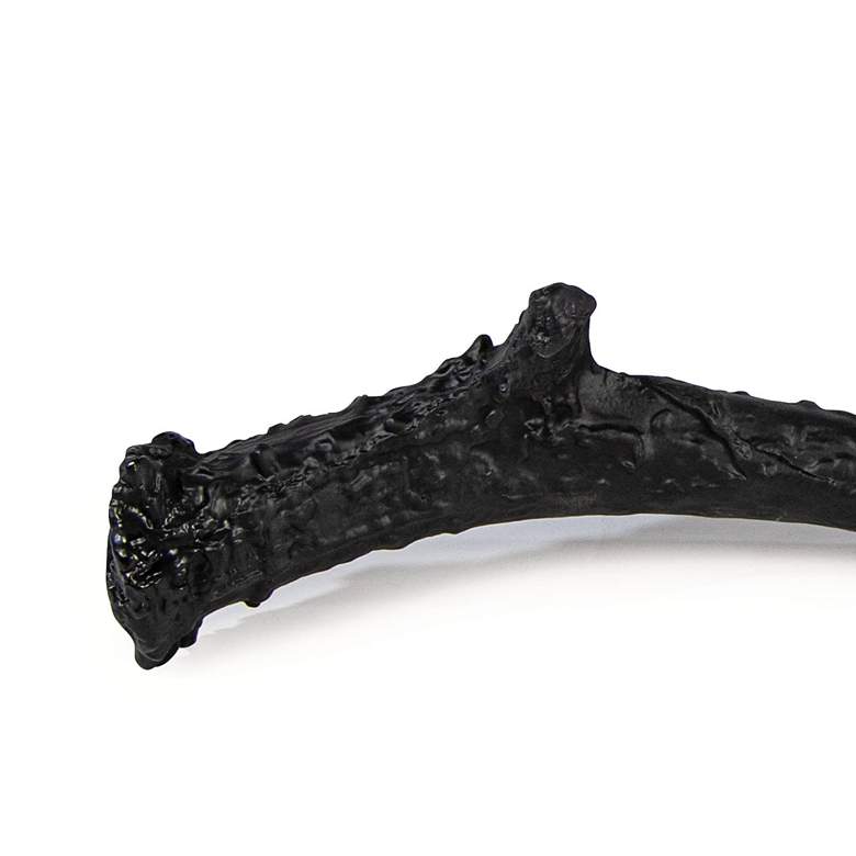 Image 2 Antler 22" Wide Matte Black Aluminum Figurine more views