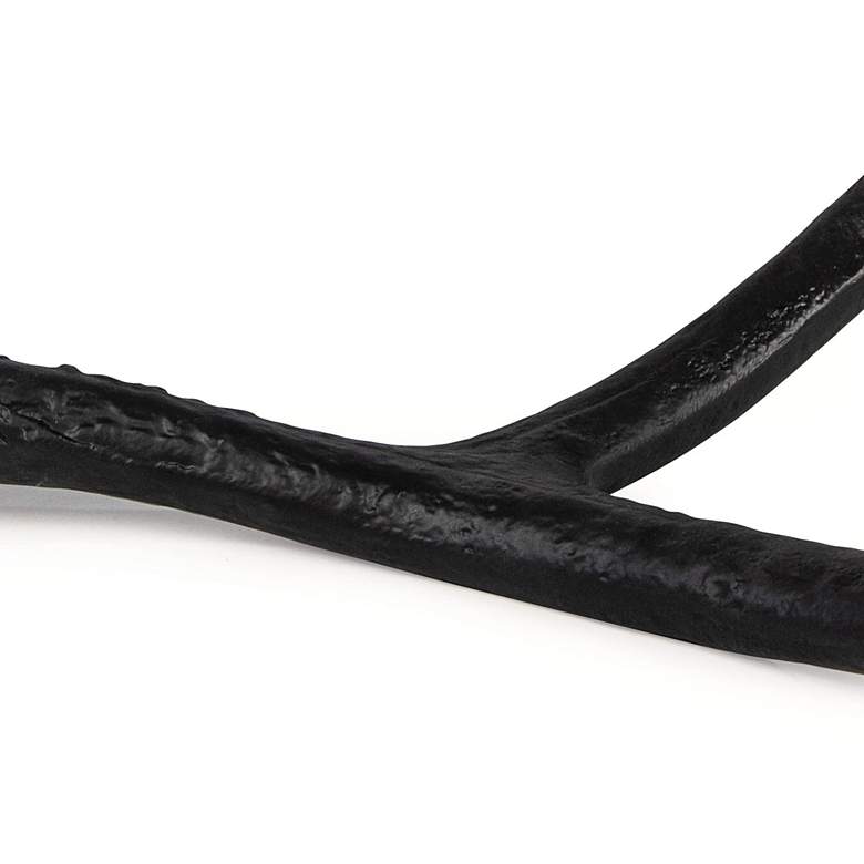 Image 3 Antler 22" Wide Matte Black Aluminum Figurine more views