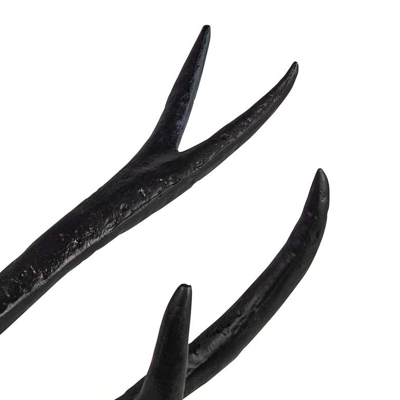 Image 5 Antler 22" Wide Matte Black Aluminum Figurine more views
