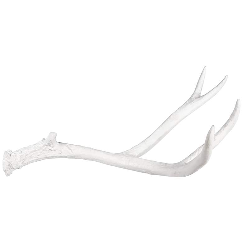 Image 1 Antler 22" Wide Matte White Aluminum Figurine