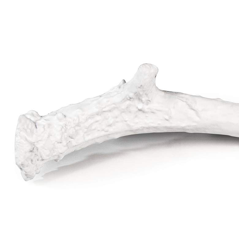 Image 2 Antler 22" Wide Matte White Aluminum Figurine more views