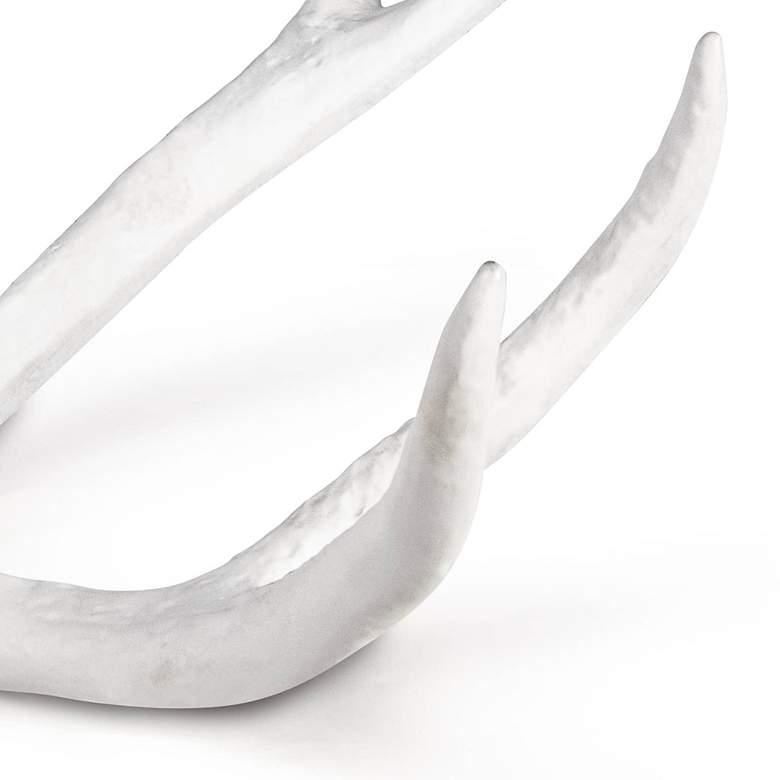 Image 4 Antler 22" Wide Matte White Aluminum Figurine more views