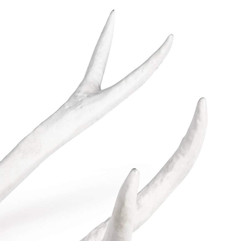 Image 5 Antler 22" Wide Matte White Aluminum Figurine more views