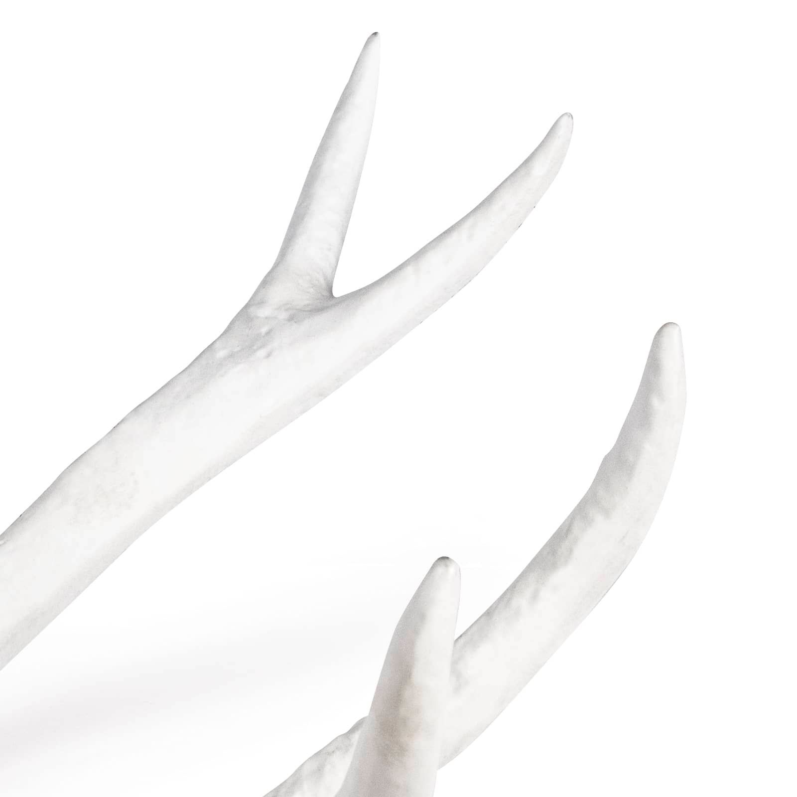 Image 6 Antler 22" Wide Matte White Aluminum Figurine more views
