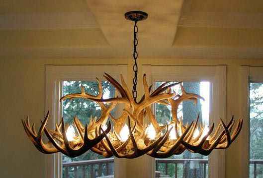 Image 4 Antler 26" Wide Natural-Shed Whitetail 8-Light Chandelier more views