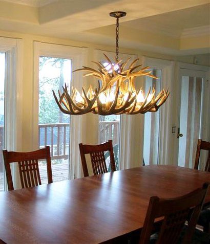 Image 5 Antler 26" Wide Natural-Shed Whitetail 8-Light Chandelier more views