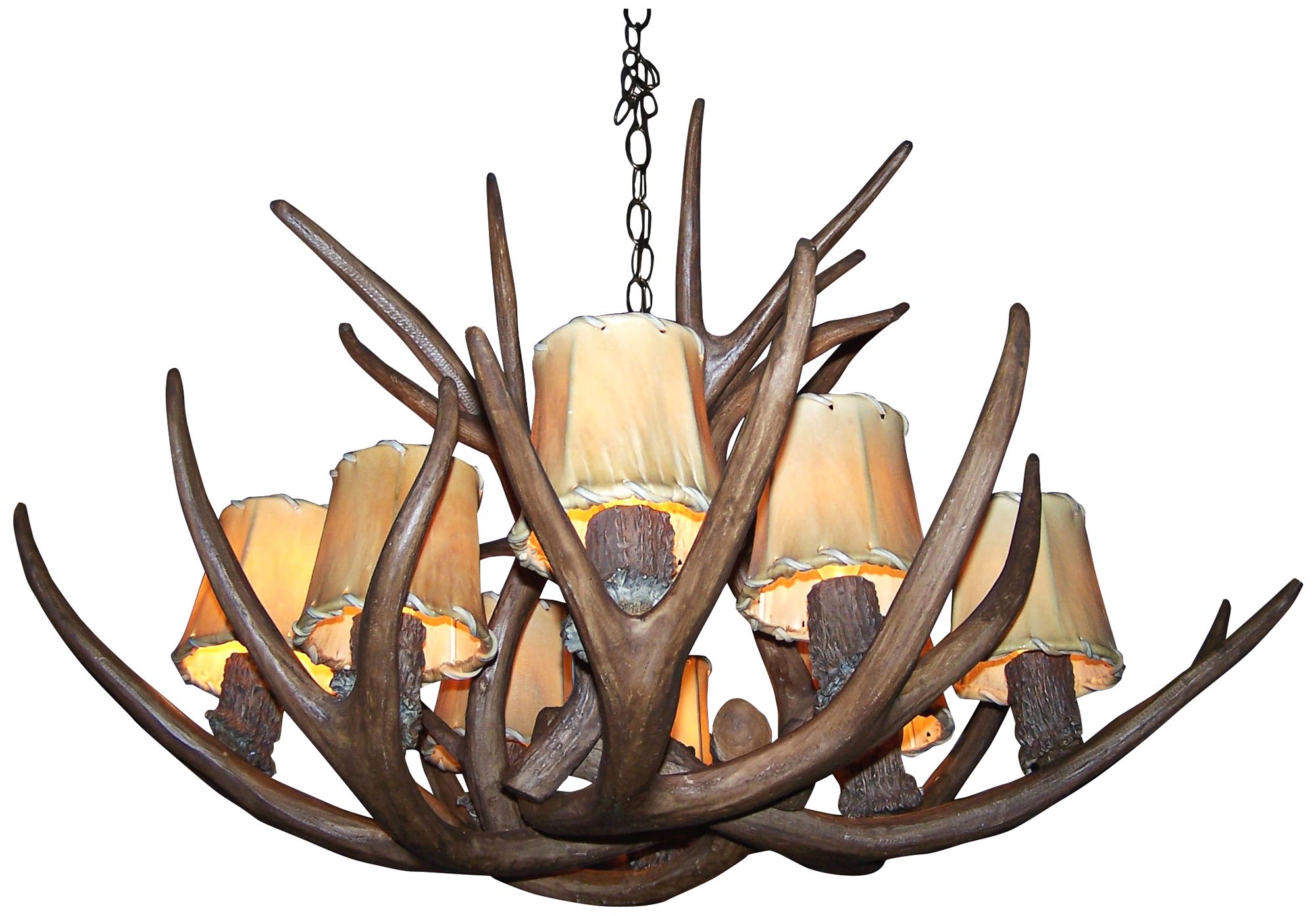 Image 3 Antler 30" Wide Reproduction Mule Deer 8-Light Chandelier more views