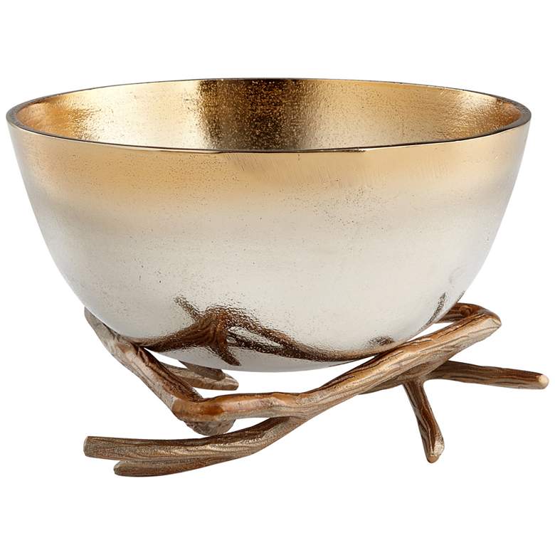 Image 1 Antler Horn 9 1/2 inch Wide Gold Decorative Bowl