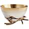 Antler Horn 9 1/2" Wide Gold Decorative Bowl