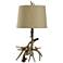 Antler Lodge - Antler Table Lamp With Beige Shade