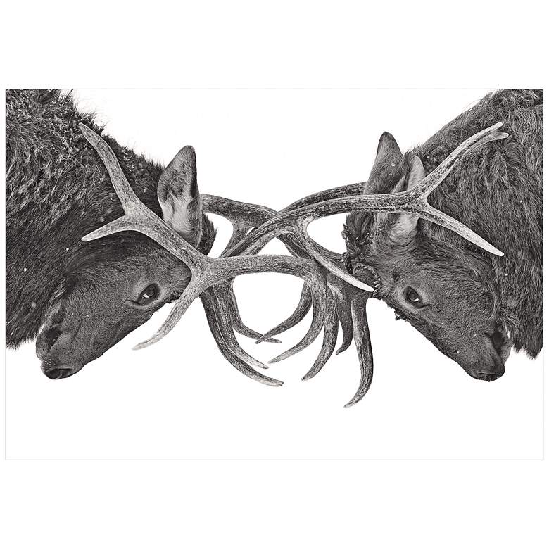 Image 1 Antler to Antler 32 inch Wide Giclee Metal Wall Art