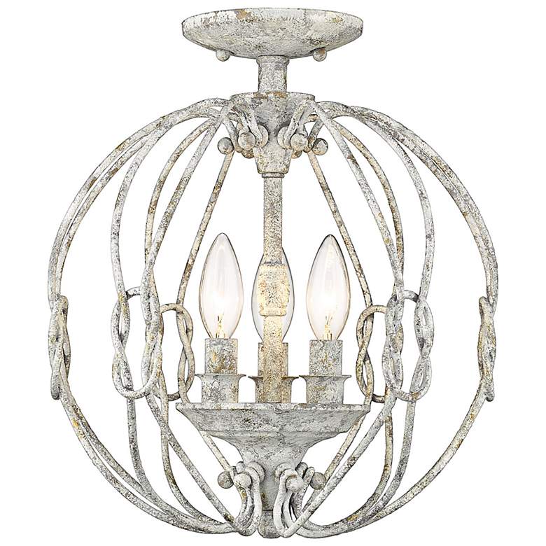 Image 4 Antoinette 12 3/4" Wide Oyster 3-Light Ceiling Light more views