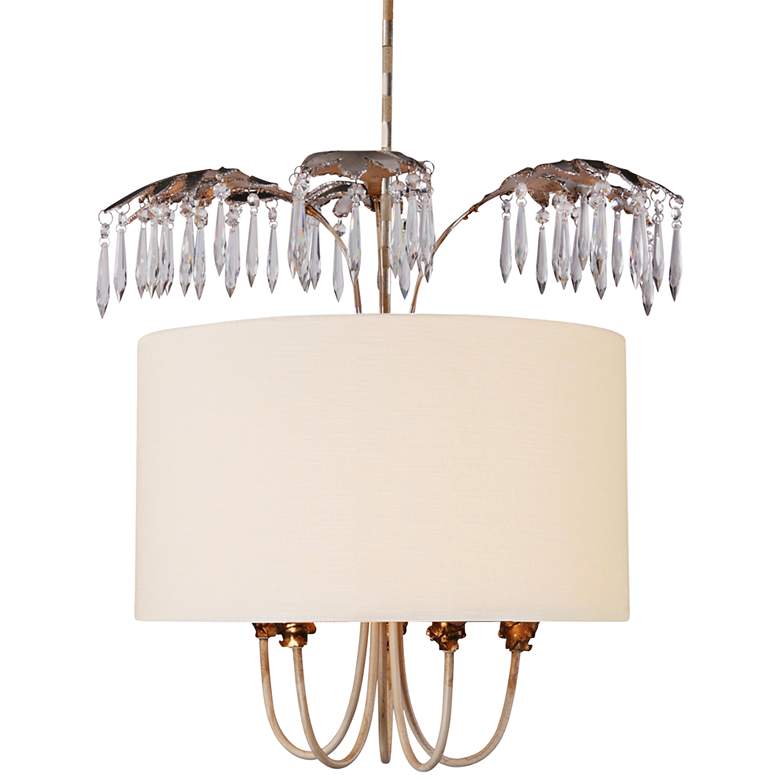 Image 1 Antoinette 22" Wide Cream and Gold 5-Light Pendant Light