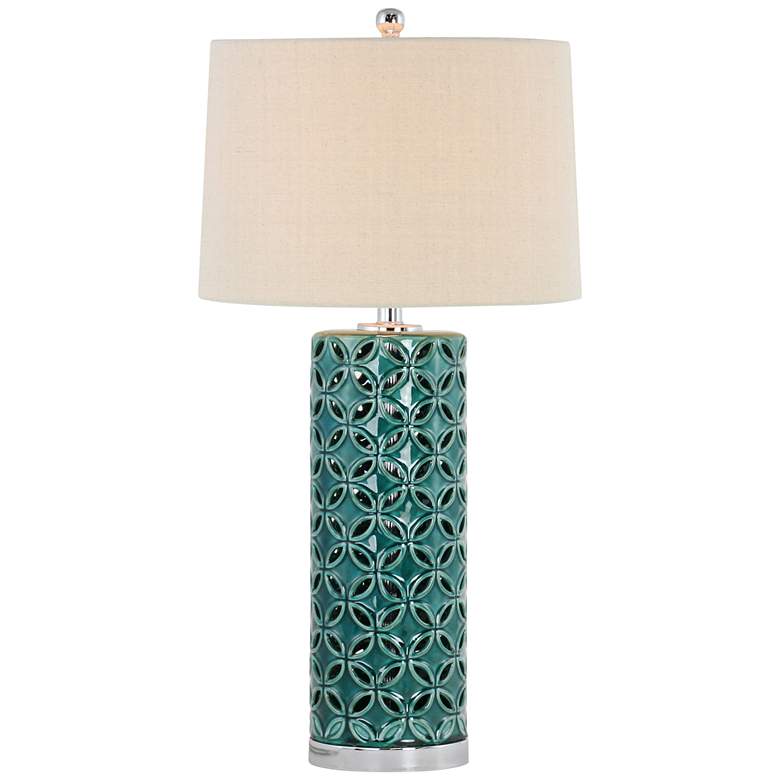 Image 1 Antoinette Blue-Green Ceramic Table Lamp