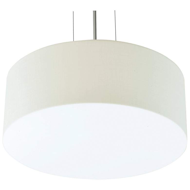 Image 1 Anton 12" LED Pendant - Satin Nickel Finish - Linen White Shade