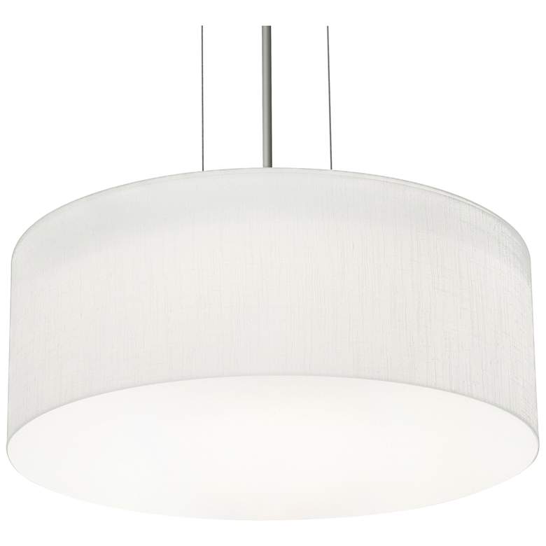 Image 1 Anton 12" Pendant - Satin Nickel Finish - Linen White Shade