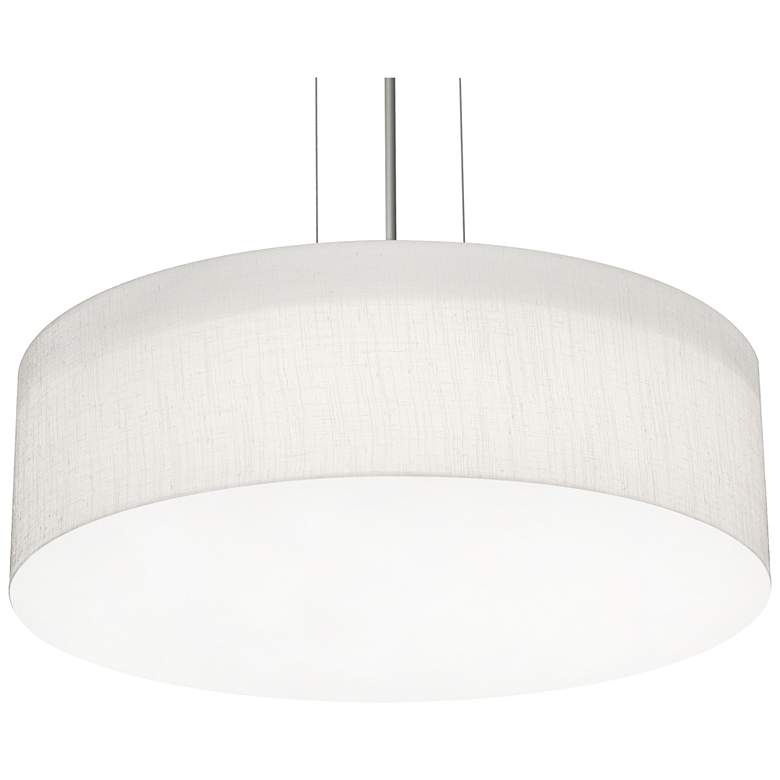 Image 1 Anton 15" Pendant - Satin Nickel Finish - Linen White Shade