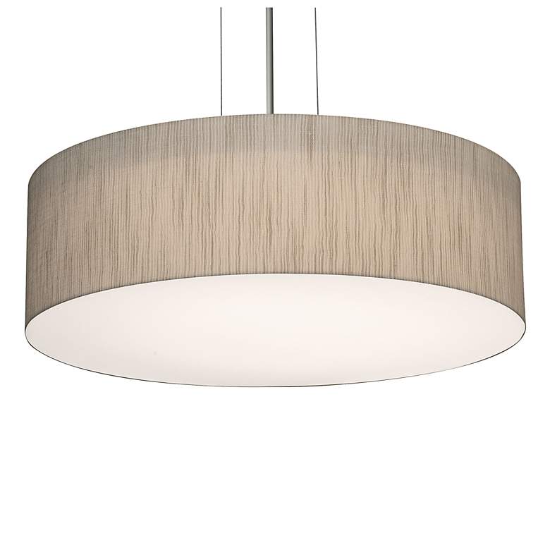 Image 1 Anton 15" Wide Beige Jute Drum Shade Pendant Light