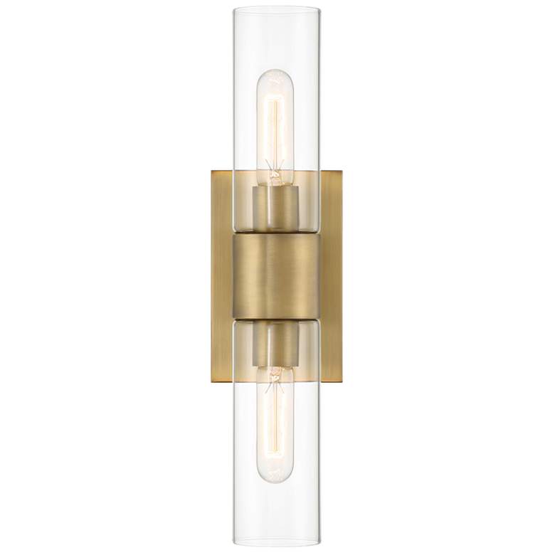 Image 1 Anton 17.5 in. 2-Light Old Satin Brass Transitional Wall Sconce Light
