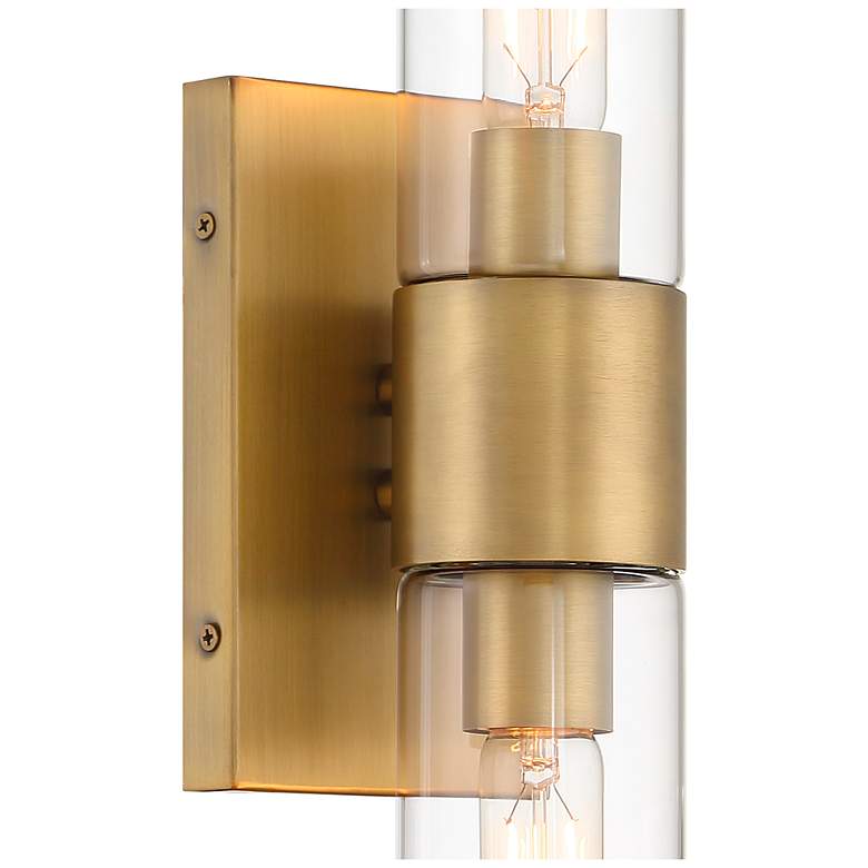 Image 2 Anton 17.5 in. 2-Light Old Satin Brass Transitional Wall Sconce Light more views
