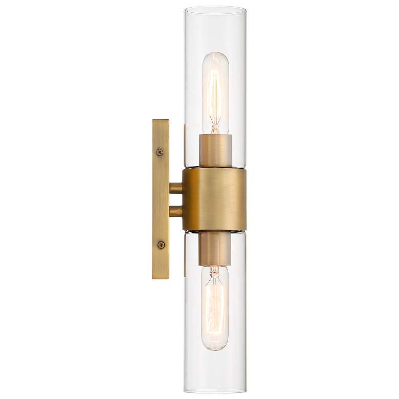 Image 5 Anton 17.5 in. 2-Light Old Satin Brass Transitional Wall Sconce Light more views