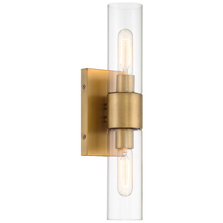 Image 6 Anton 17.5 in. 2-Light Old Satin Brass Transitional Wall Sconce Light more views