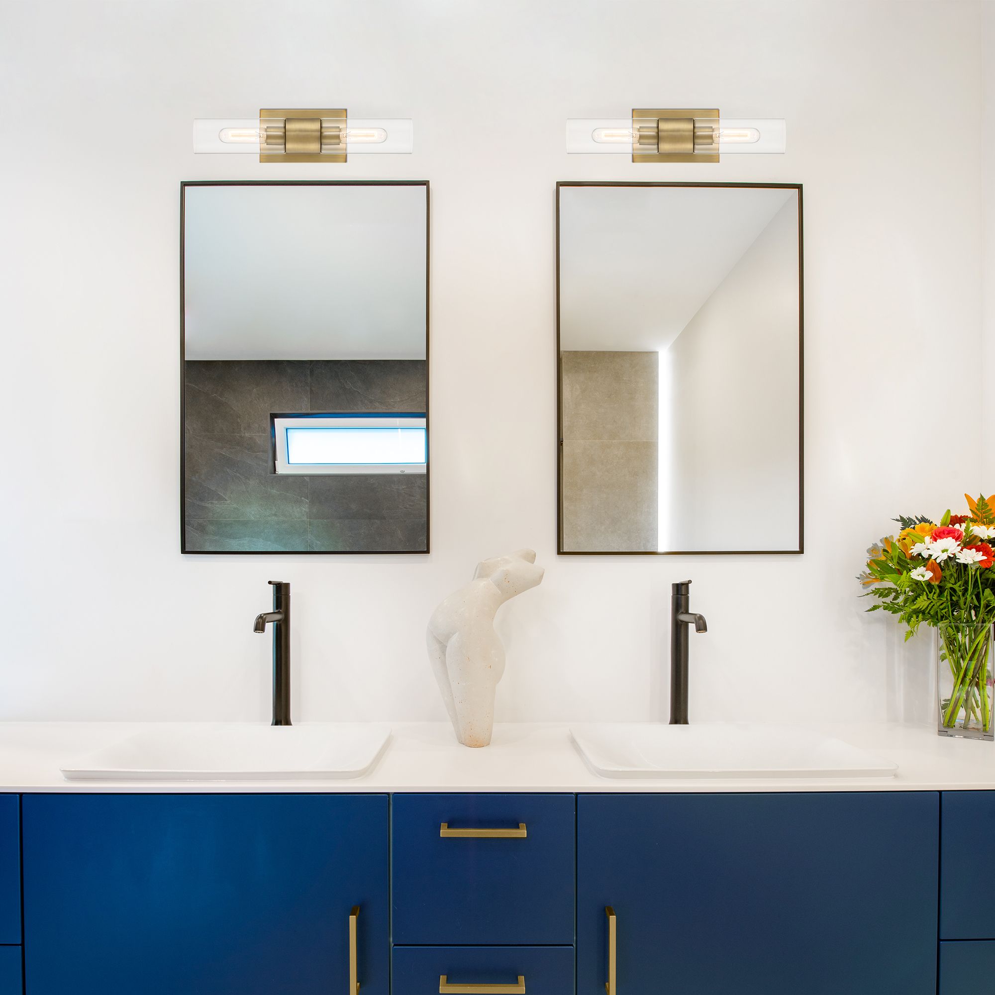 Thumbnail3 of Anton 17 1/2" High Old Satin Brass 2-Light Wall Sconce more views