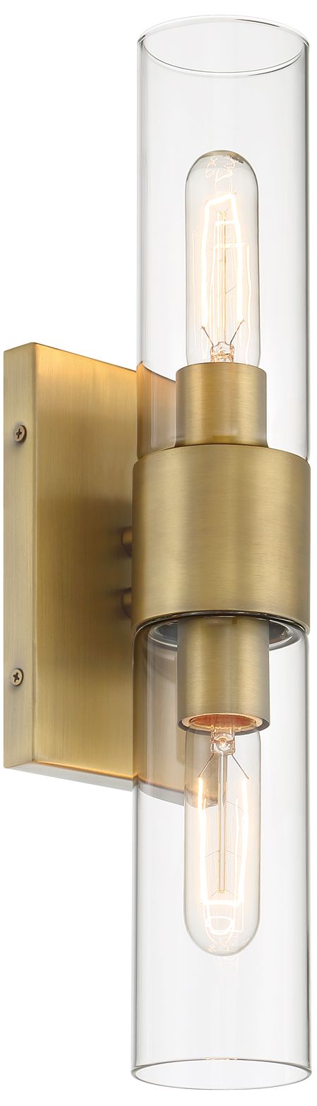 Thumbnail4 of Anton 17 1/2" High Old Satin Brass 2-Light Wall Sconce more views