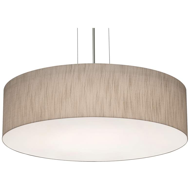 Image 1 Anton 19" Pendant - Satin Nickel Finish - Jute Shade