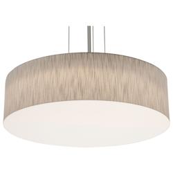 Anton 24&quot; Wide Satin Nickel LED Pendant With Jute Shade