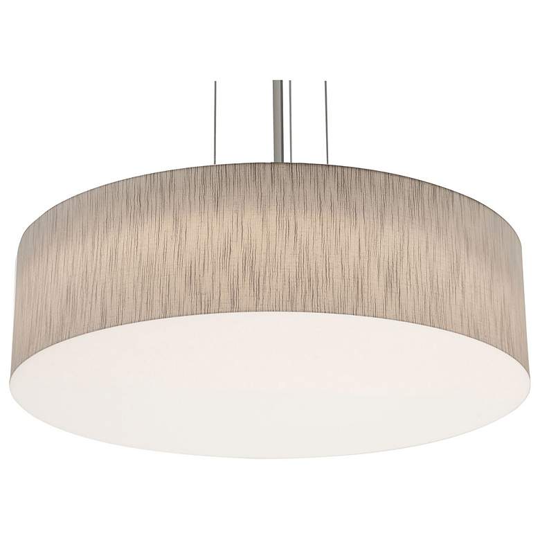 Image 1 Anton 24" Wide Satin Nickel LED Pendant With Jute Shade
